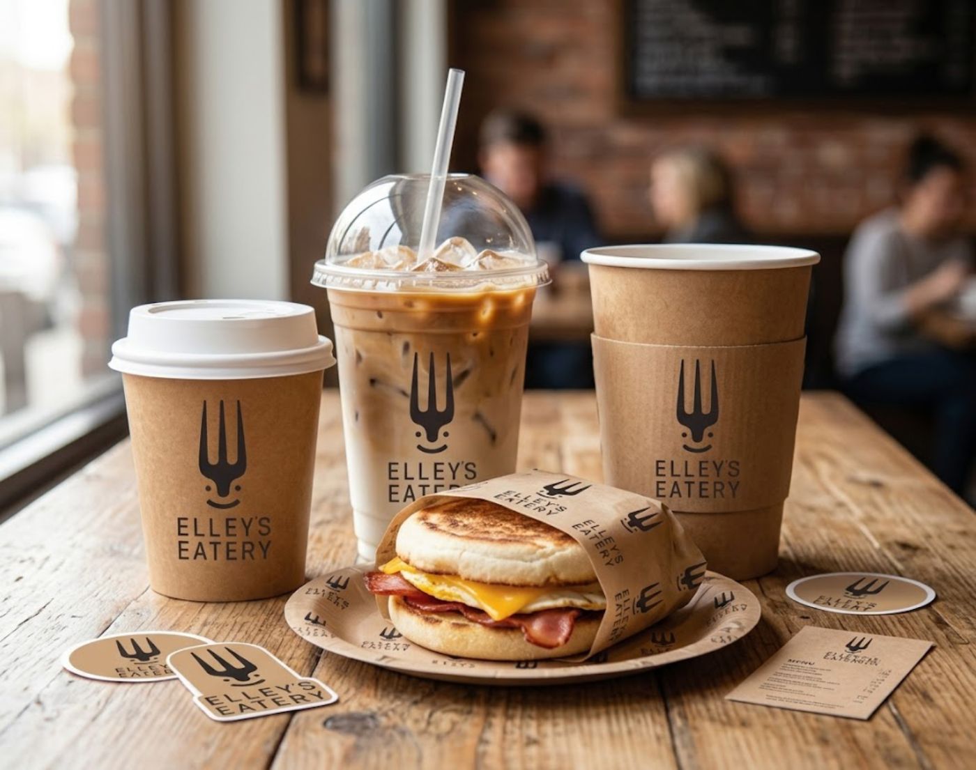 Elley's takeaway coffee and pastry bag