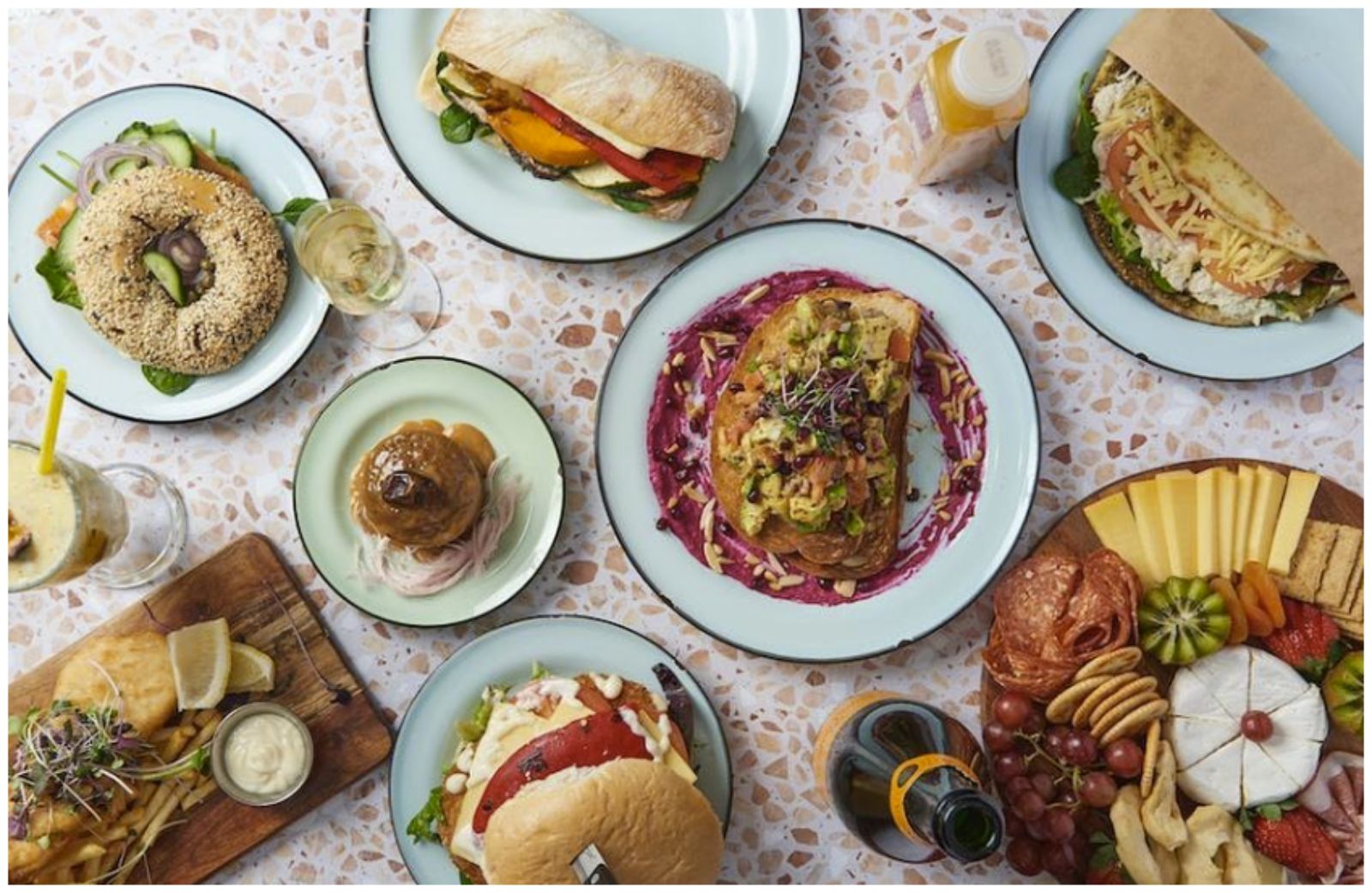 Brunch spread at Elley's